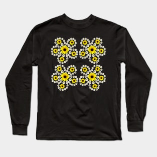 sunflowers daisies blossom floral daisy pattern Long Sleeve T-Shirt